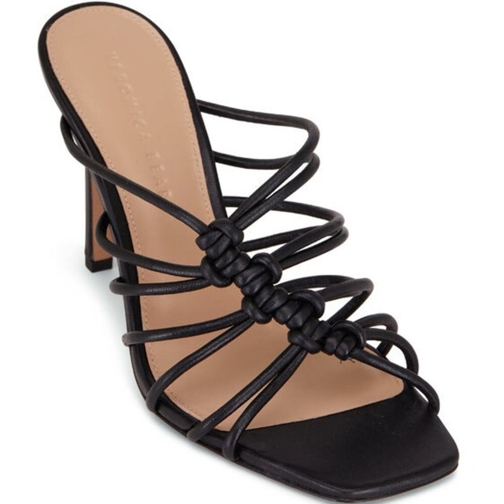 Veronica Beard NWOB Avita Black Leather Knotted Strap Sandal Size 6.5 Stiletto